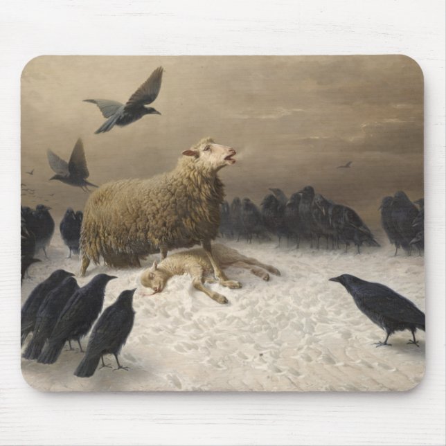 Alfombrilla De Ratón Anguila: Oveja con cordero muerto (Frente)