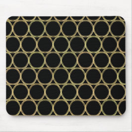 Alfombrilla De Ratón Anillos de Oro en Moderno Chic Negro