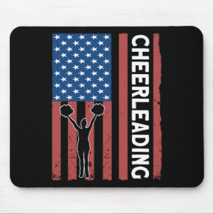 Alfombrilla De Ratón Animadora Usa Bandera Cheerleading