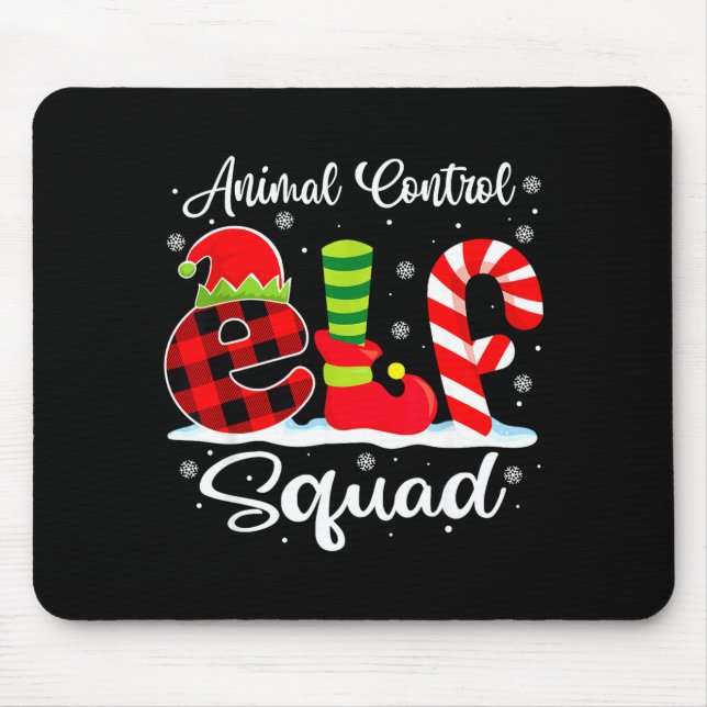 Alfombrilla De Ratón Animal Control Elf Squad Christmas Officer Matchin (Frente)
