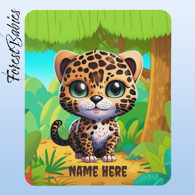 Alfombrilla De Ratón Animal único de vida salvaje de leopardo Kitten Ju (Leopard, Customizable ForestBabies Mouse Pad)