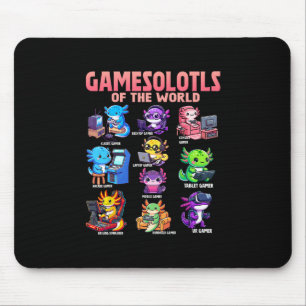 Alfombrilla De Ratón Animales Ajolotl Diverso Gamer Axolotl Del Mundo A