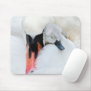Alfombrilla De Ratón Animales de bebé más afectados   Cisne de mamada m