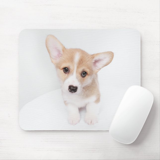 Alfombrilla De Ratón Animales de bebé más afectados | Joven Corgi Puppy (Con ratón)