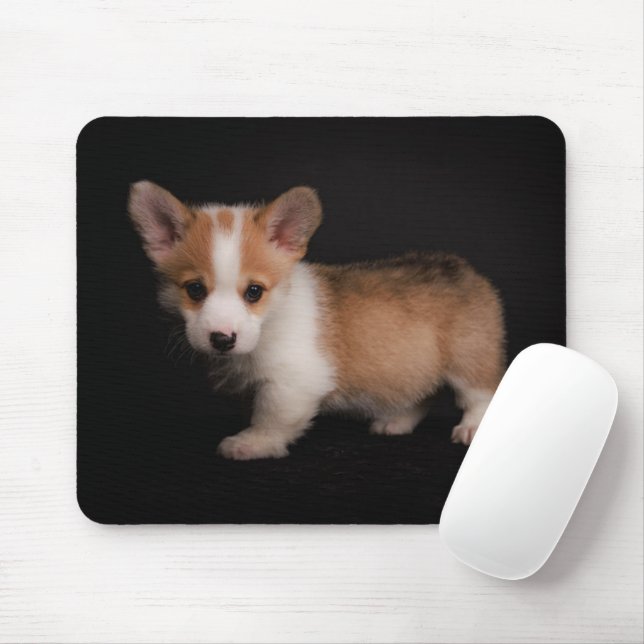 Alfombrilla De Ratón Animales de bebé más afectados | Pequeño Corgi (Con ratón)
