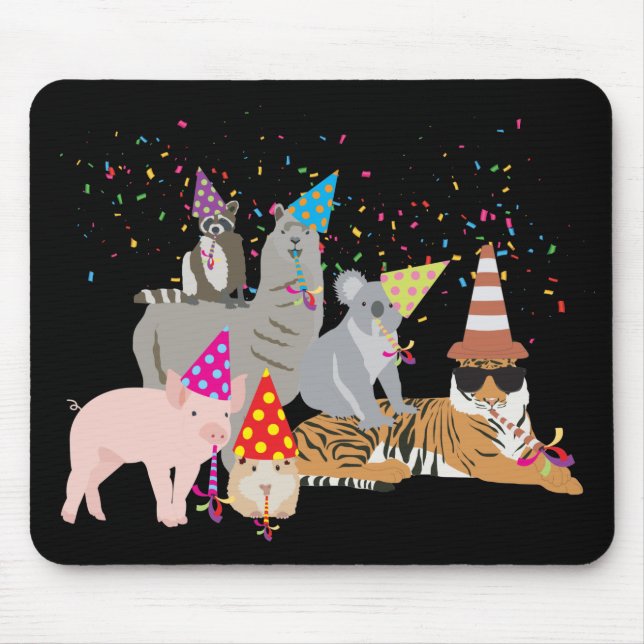 Alfombrilla De Ratón Animales de fiesta - Animales aburridos que tienen (Frente)