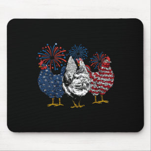 Alfombrilla De Ratón Animales de pollo americanos divertidos fuegos art