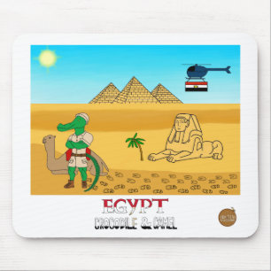 Alfombrilla De Ratón Animales del Mundo, Egipto: Cocodrilo y Camello