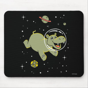 Alfombrilla De Ratón Animales Hippo En El Espacio