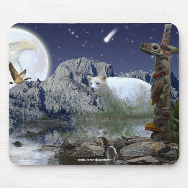 Alfombrilla De Ratón Animales sagrados Haida Spirit Wildlife Mousepad (Frente)