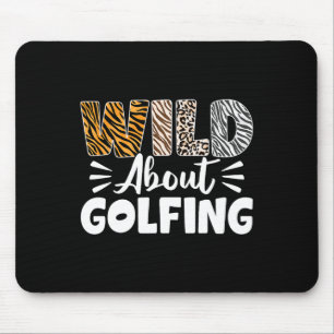 Alfombrilla De Ratón Animales Salvajes Golfeando Patrón Golfista Leopar