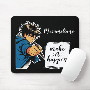 Alfombrilla De Ratón Anime Boy Make It Happen Personalized Mouse Pad