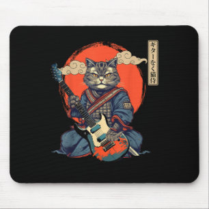 Alfombrilla De Ratón Anime Cat Japonés Samurai Tattoo Kawaii Ninja Gui