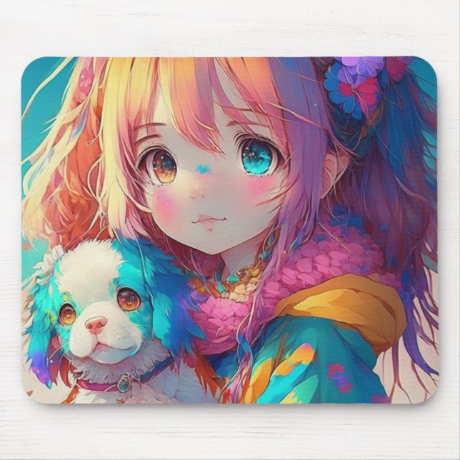 Alfombrilla De Ratón Anime Chica con pipa (Frente)