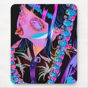 Alfombrilla De Ratón Anime Chica Stictándose La Lengua