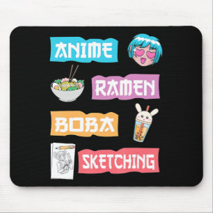 Alfombrilla De Ratón Anime Ramen Boba Esbozando Kawaii Anime Lover Mer