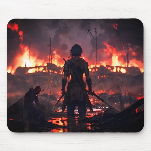 Alfombrilla De Ratón Anime Warrior Mouse Pad (Frente)