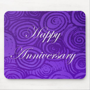 Alfombrilla De Ratón Aniversario de Swirls Purple
