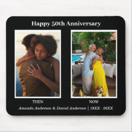 Alfombrilla De Ratón Aniversario del Collage de fotos negro y blanco de