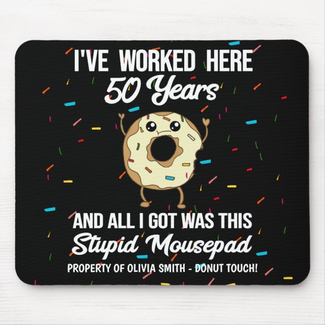 Alfombrilla De Ratón Aniversario número 50 en el trabajo Cincuenta años (Frente)