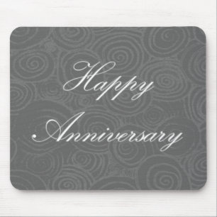 Alfombrilla De Ratón Aniversario Swirls Dark Silver Mouse Pad