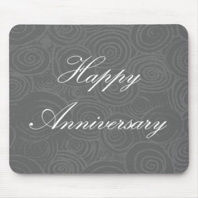Alfombrilla De Ratón Aniversario Swirls Dark Silver Mouse Pad (Frente)