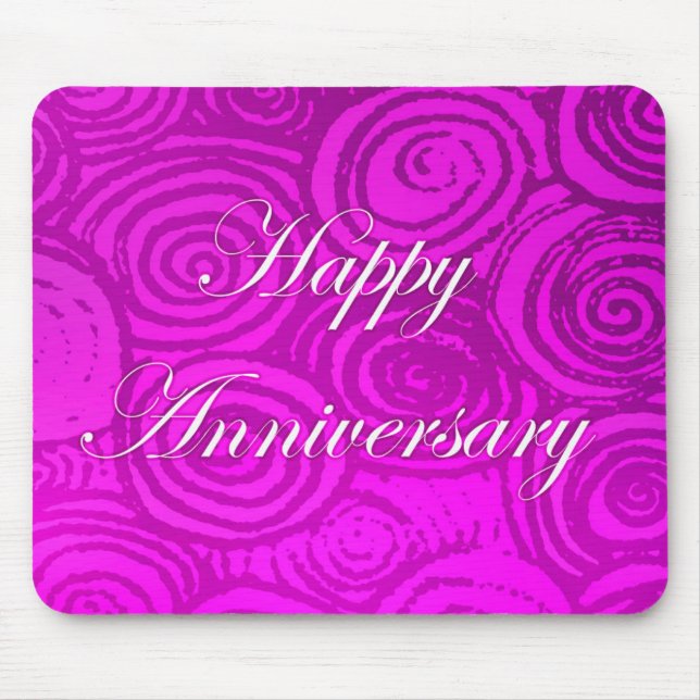 Alfombrilla De Ratón Aniversario Swirls Pink (Frente)
