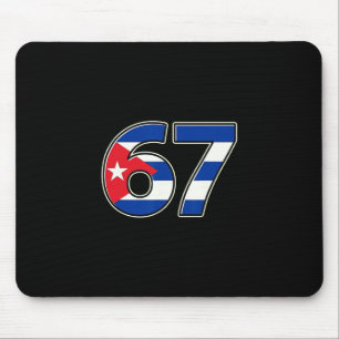 Alfombrilla De Ratón Año de cumpleaños número 67 de Cuby Flag