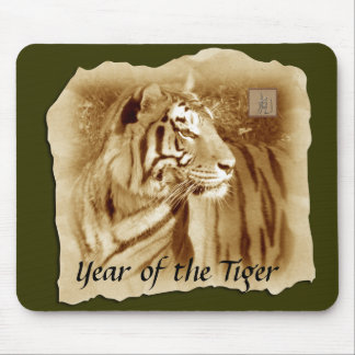 Alfombrilla De Ratón Año de la astrología/del vintage Tigre-Chinos