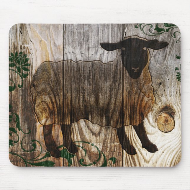 Alfombrilla De Ratón año de la oveja de madera (Frente)