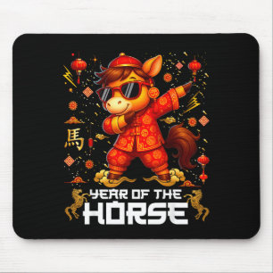 Alfombrilla De Ratón Año del Caballo Caballo Dabbing Lunar Año Nuevo Ch
