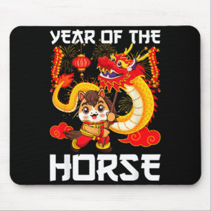 Alfombrilla De Ratón Año del Caballo Danza del Dragón Chino Año Nuevo L