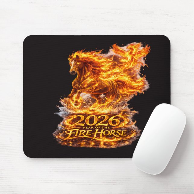 Alfombrilla De Ratón Año del Caballo de Fuego 2026 (Con ratón)