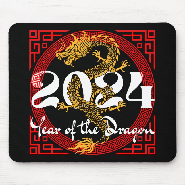 Alfombrilla De Ratón Año del Dragón 2024 zodiaco chino (Frente)