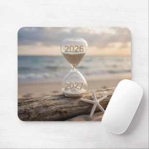 Alfombrilla De Ratón Año Nuevo 2027 Reloj de Arena en Tronco de Madera 