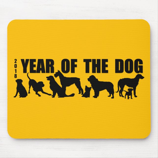 Alfombrilla De Ratón Año Nuevo Chino del Perro Y Mousepad 2018 (Frente)