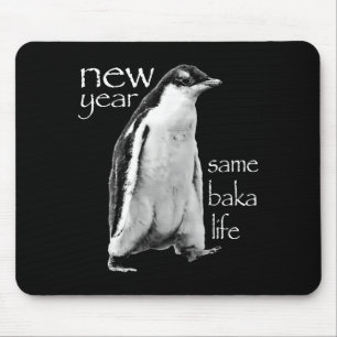 Alfombrilla De Ratón Año Nuevo Misma Vida de Baka Pingüino Chiste