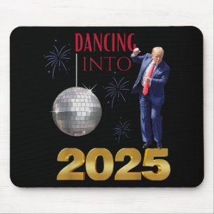 Alfombrilla De Ratón Año Nuevo Trump baila en el conteo de Fiestas dive
