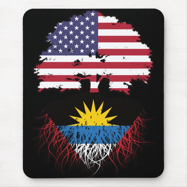 Alfombrilla De Ratón Antigua Antigua Estados Unidos bandera de raíces d (Frente)