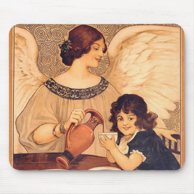 Alfombrilla De Ratón Antigüedad francesa de Chocolate Angel (Frente)