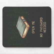 Antiguo libro con código binario citado para Tech