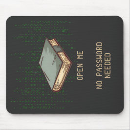 Alfombrilla De Ratón Antiguo libro con código binario citado para Tech