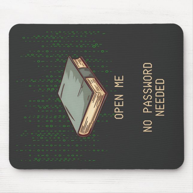 Alfombrilla De Ratón Antiguo libro con código binario citado para Tech  (Frente)