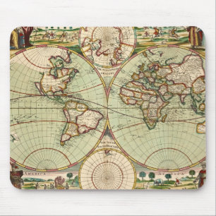 Alfombrilla De Ratón Antiguo Mapa General del Mundo Mousepad