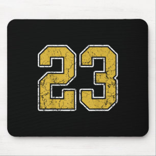 Alfombrilla De Ratón Antiguo Oro Negro Deporte Número 23 Jersey Unifo