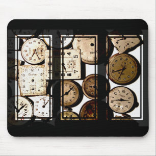 Alfombrilla De Ratón Antiguo reloj cara Triptych Mousepad
