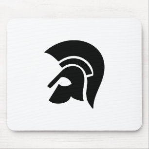 Alfombrilla De Ratón Antiguo soldado espartano Casco negro