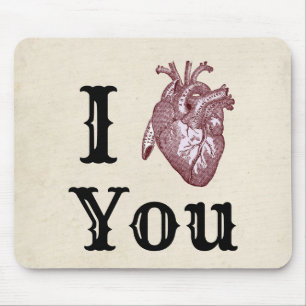 Alfombrilla De Ratón Antique I Heart You