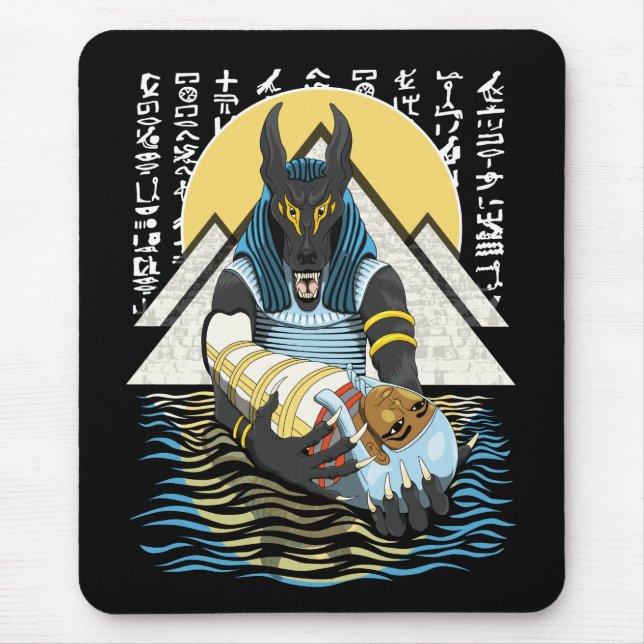 Alfombrilla De Ratón Anubis Antiguo Ilustracion Egipcio de Dios (Frente)