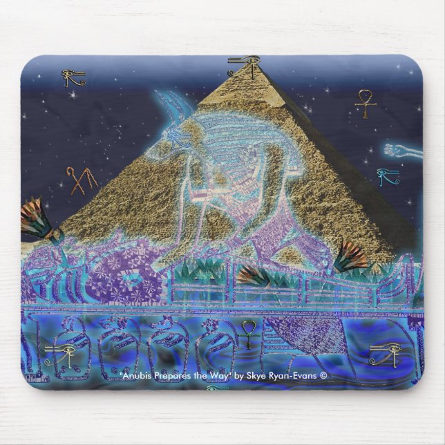 Alfombrilla De Ratón Anubis y Faraón Antiguo Mousepad de Arte Egipcio (Frente)